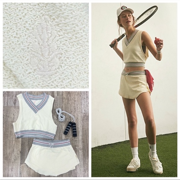 🎾 BNWT Free People Match Set Two Piece Outfit 🎾 Size Small MSRP $128 Ivo… - Picture 11 of 14